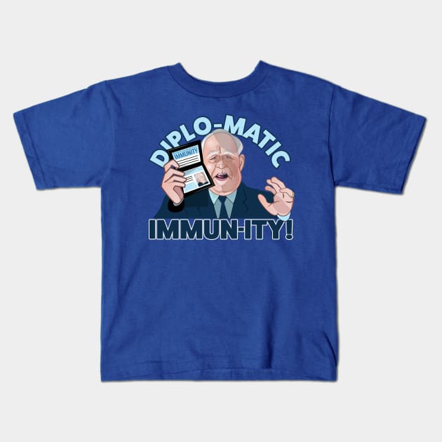 Diplo-Matic Immun-ity! Kids T-Shirt by chrayk57